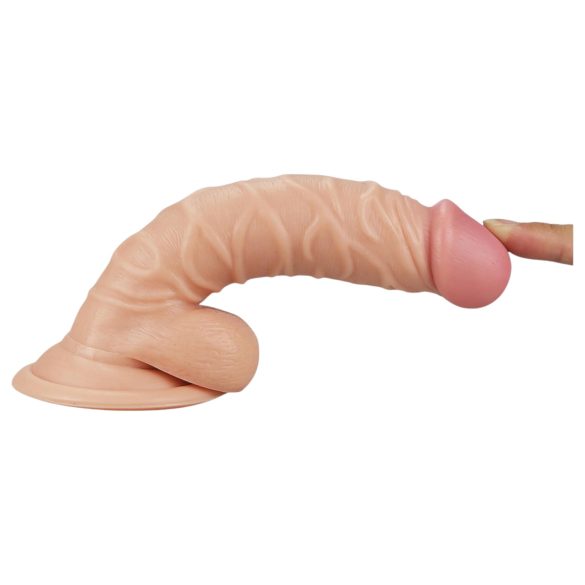Lovetoy Real Extreme - dildo med testikler og sugekop - G-punkt - 19cm - natur