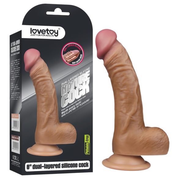 Lovetoy - realistisk dildo - bøjet - 20cm natur