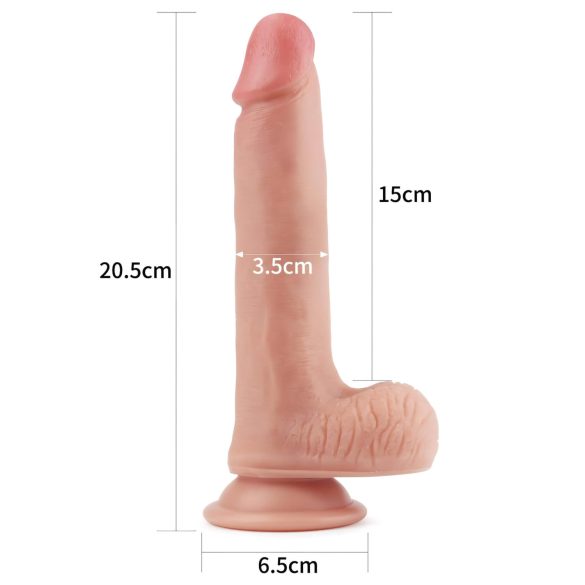 Lovetoy Nature Cock - realistisk dobbeltlags dildo - 20cm - natur