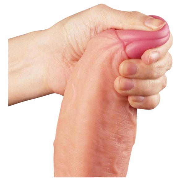 Lovetoy - realistisk dildo - dobbeltlag - 28cm natur
