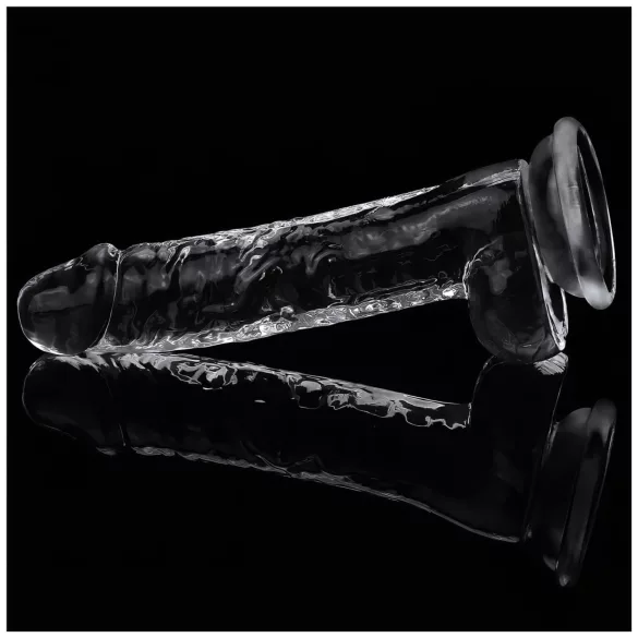 Lovetoy Flawless Clear - dildo med sugekop - 19 cm - gennemsigtig