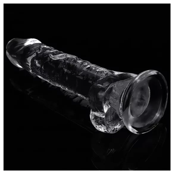 Lovetoy Flawless Clear - dildo med sugekop - 19 cm - gennemsigtig