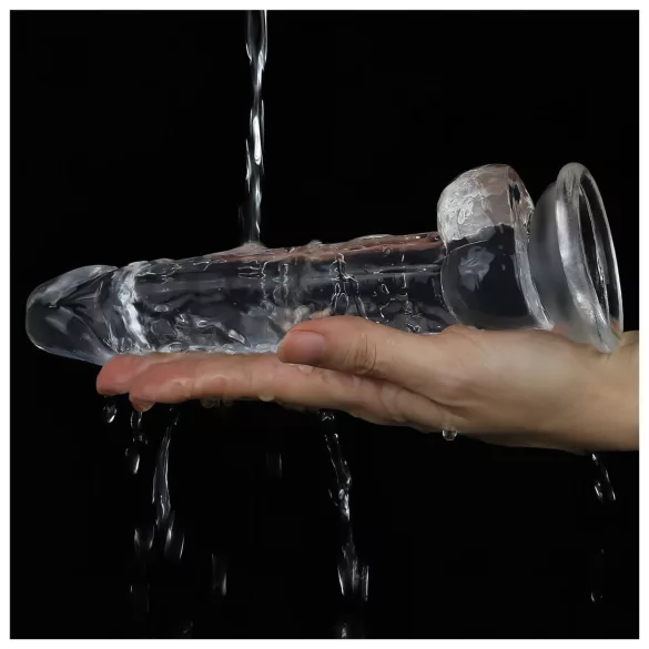 Lovetoy Flawless Clear - dildo med sugekop - 19 cm - gennemsigtig