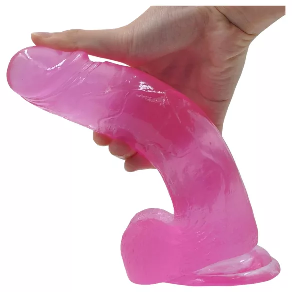 Lovetoy Jelly Studs - dildo med sugekop - 20 cm - pink