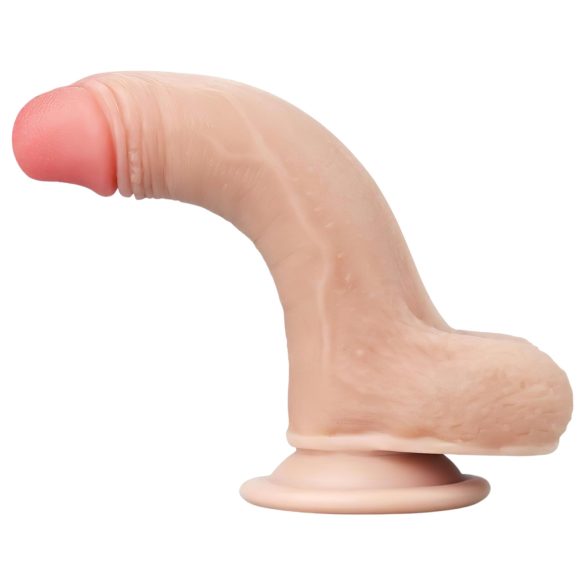 Lovetoy Sliding-Skin - dildo med dobbelt lag - 18cm - natur