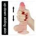 Lovetoy Sliding-Skin - dildo med dobbelt lag - 18cm - natur