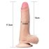 Lovetoy Sliding-Skin - dildo med dobbelt lag - 18cm - natur
