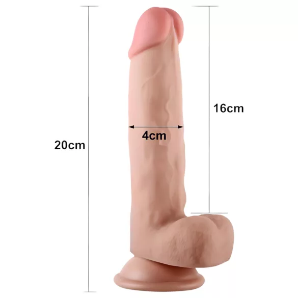 Lovetoy Sliding-Skin - realistisk dildo - dobbeltsjikt - 21cm - natur