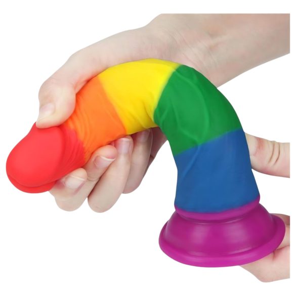 Lovetoy Prider - realistisk dildo - 19cm - regnbue