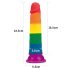 Lovetoy Prider - realistisk dildo - 19 cm (regnbuefarvet)