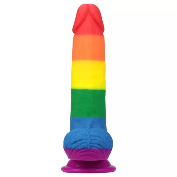 Lovetoy Prider - realistisk dildo med testikler - 20cm - regnbue