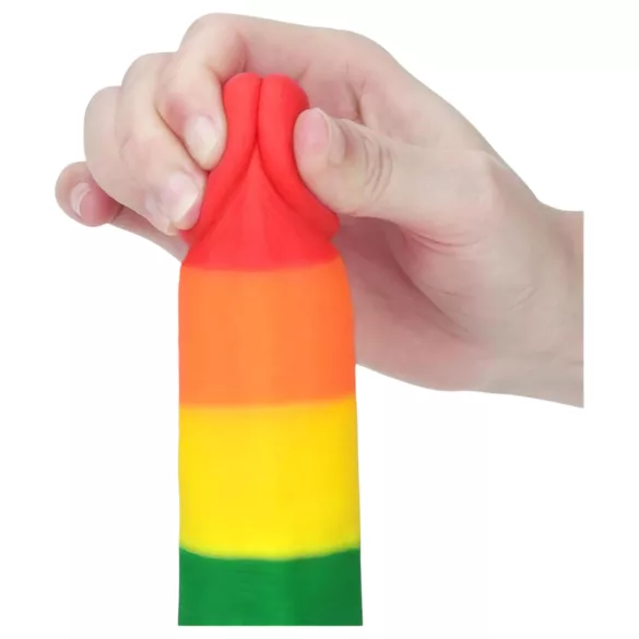 Lovetoy Prider - realistisk dildo med testikler - 20cm - regnbue