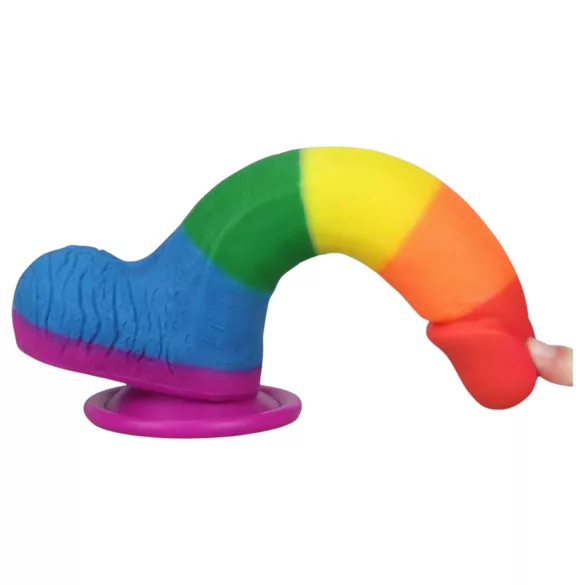 Lovetoy Prider - realistisk dildo med testikler - 20cm - regnbue