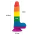 Lovetoy Prider - realistisk dildo med testikler - 20cm - regnbue