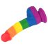 Lovetoy Prider - realistisk silikonedildo 19cm (regnbuefarvet)
