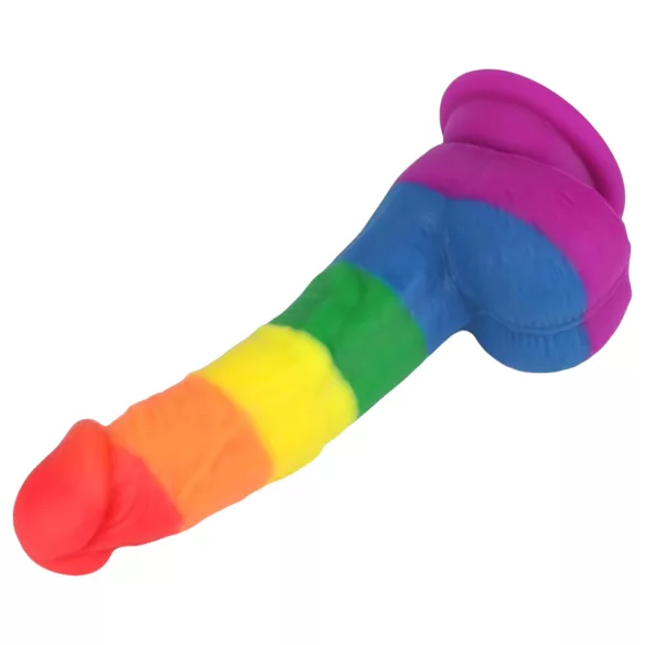 Lovetoy Prider - realistisk silikonedildo - 19cm - regnbue