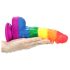 Lovetoy Prider - realistisk silikonedildo 19cm (regnbuefarvet)