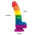 Lovetoy Prider - realistisk silikonedildo - 19cm - regnbue