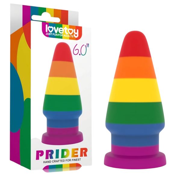 Lovetoy Prider - analplug - stor størrelse - 15 cm regnbue