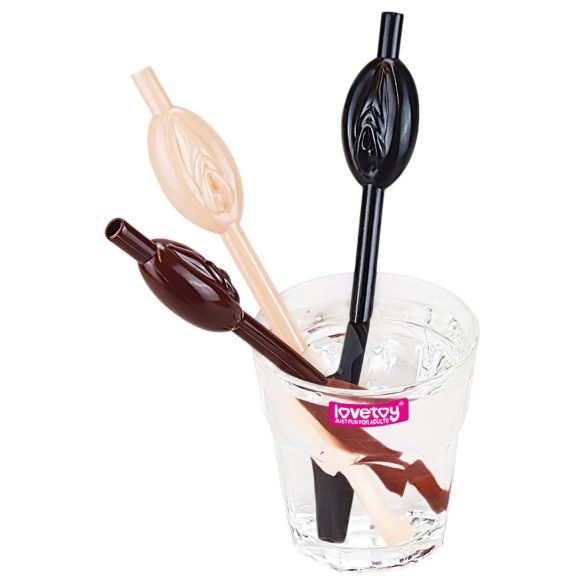 Lovetoy - penis sugerør - plast - natur/brun/sort