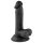 Mr. Rude - sugende realistisk dildo med kugler - 17cm (sort)