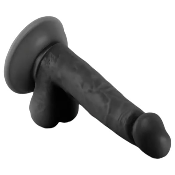 Mr. Rude - realistisk dildo med testikler og sugekop - 17cm - sort