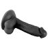 Mr. Rude - sugende realistisk dildo med kugler - 17cm (sort)