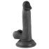 Mr. Rude - sugende realistisk dildo med kugler - 17cm (sort)