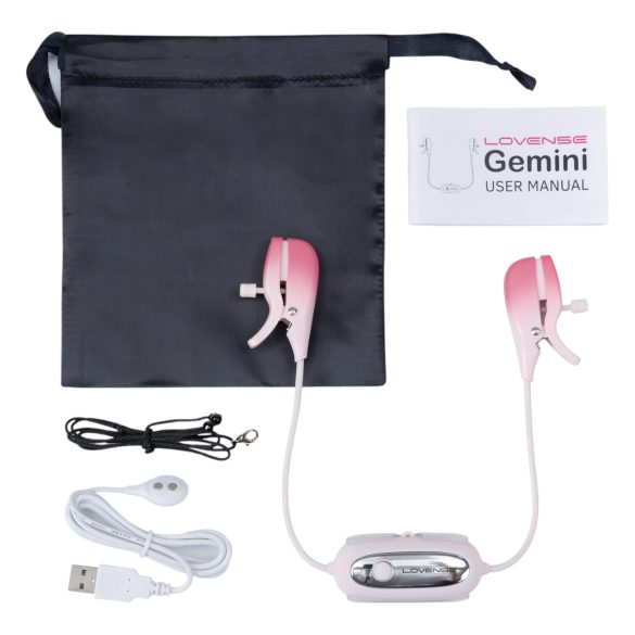 Lovense Gemini - vibrerende brystvorteclips - pink