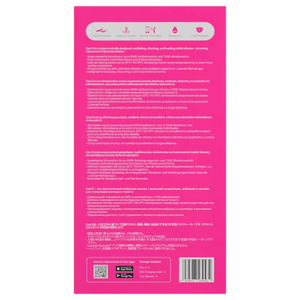 LOVENSE Osci 3 - vibrator med klitorisstimulator (pink)