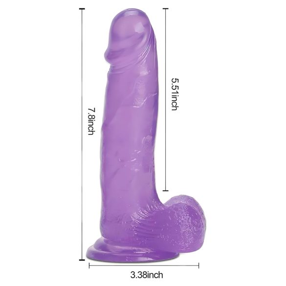 Tracy's Dog - dildo med sugekop og testikler - jelly material - lilla