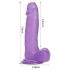 Tracy's Dog - dildo med sugekop og testikler - jelly material - lilla