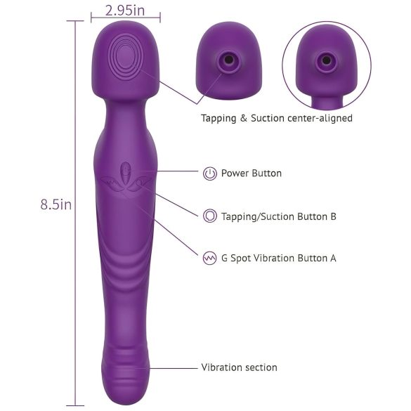 Tracy's Dog - wand vibrator - pulserende massage - silikone lilla