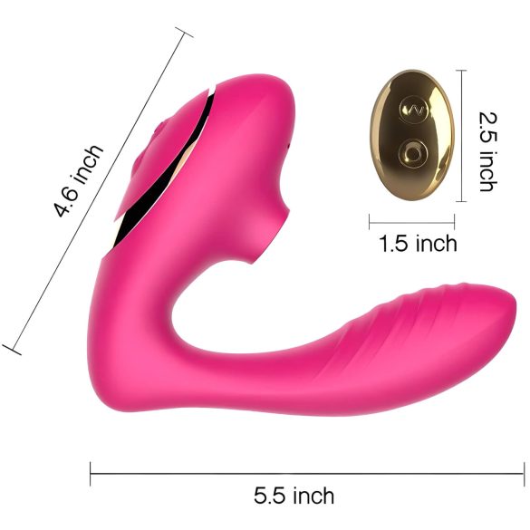 Tracy's Dog 2 - lufttryksvibrator og vibrator - 2i1 - pink