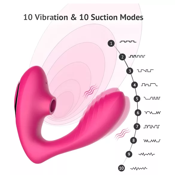 Tracy's Dog 2 - lufttryksvibrator og vibrator - 2i1 - pink