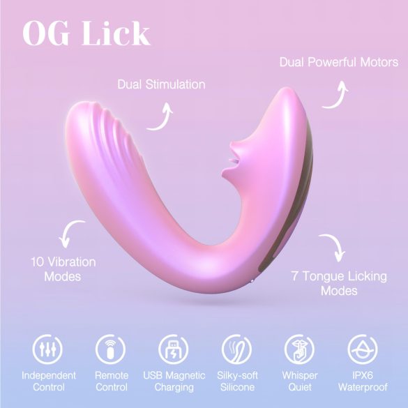 Tracy's Dog OG Lick - G-punkt vibrator og klitorisstimulator - pink