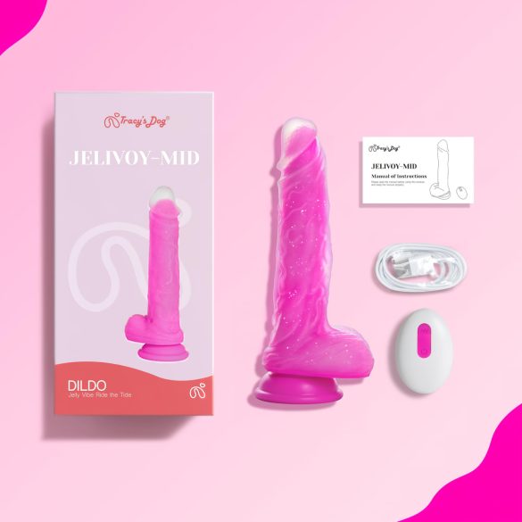 Tracy's Dog - realistisk dildo vibrator - 20 cm - pink