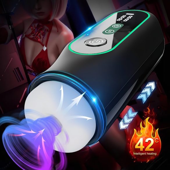 Leopard - elektrisk onanipumpe - op/ned bevægelse - sort