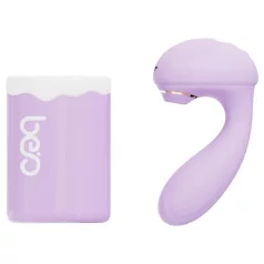   Leopard - klitorisvibrator med sug og vibration - silikone lilla