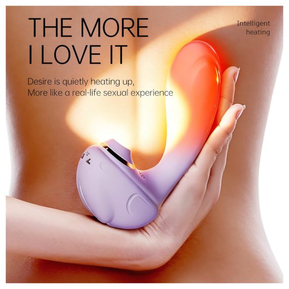 Leopard - klitorisvibrator med sug og vibration - silikone lilla