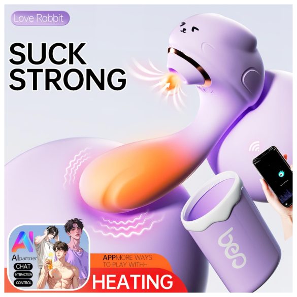 Leopard - klitorisvibrator med sug og vibration - silikone lilla