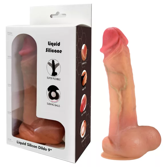 FeelSkin - ultrarealistisk dildo (natur, 21 cm)