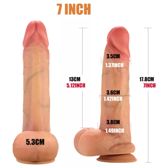 FeelSkin - ultra-realistisk dildo med testikler - natur (18,5 cm)