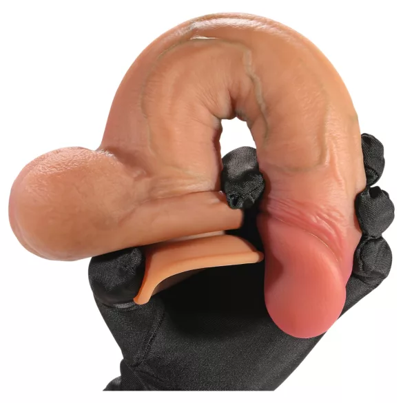 FeelSkin - ultrarealistisk dildo med testikler (natur, 17 cm)