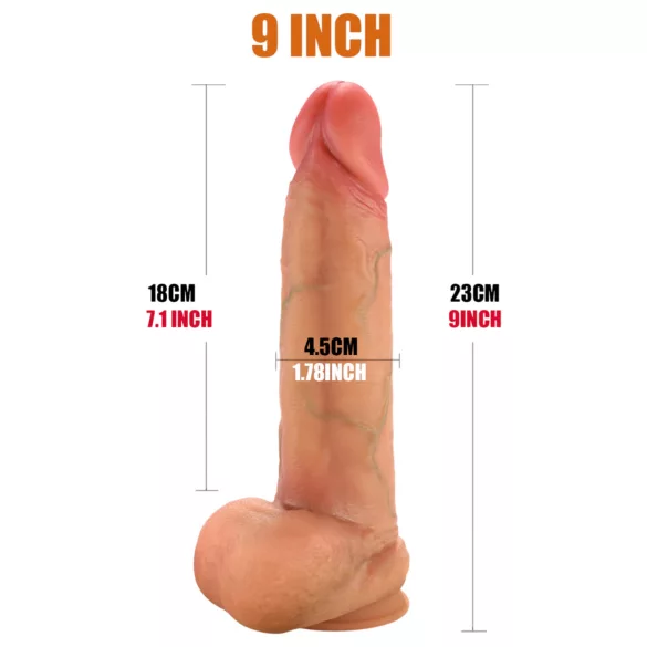 FeelSkin - ultrarealistisk dildo med testikler - natur (23 cm)