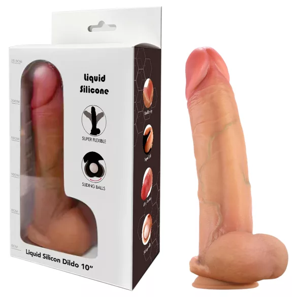 FeelSkin - ultrarealistisk dildo med testikler (natur, 22 cm)