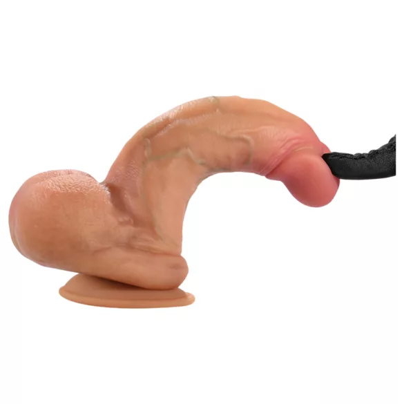 FeelSkin - ultrarealistisk dildo med testikler (natur, 12,5 cm)