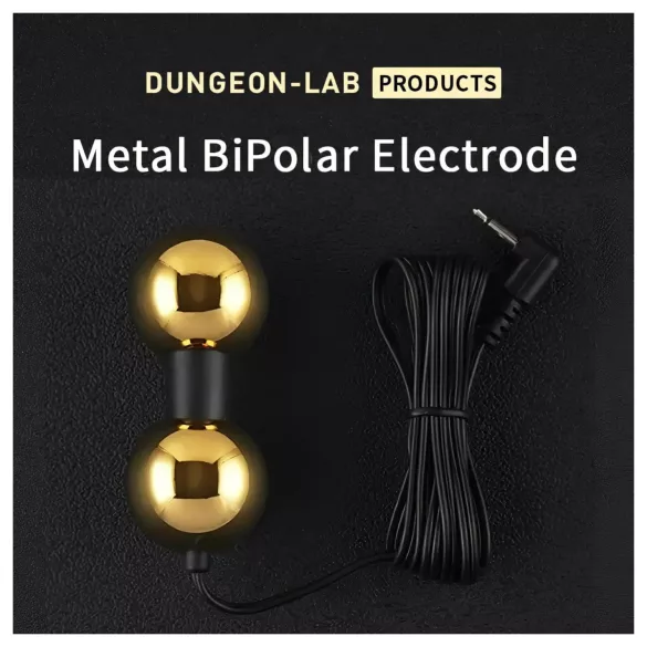 DG-LAB BiPolar B - to-polet metal elektrode med timeglasform (guld)