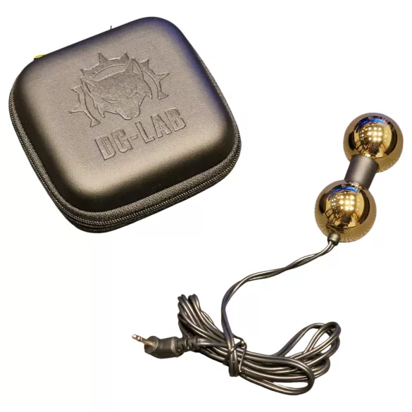 DG-LAB BiPolar B - to-polet metal elektrode med timeglasform (guld)