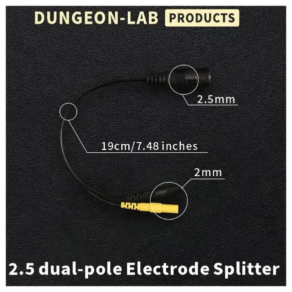 DG-LAB - elektrodefordeler fra 2,5 mm stik til 2 mm (sort)